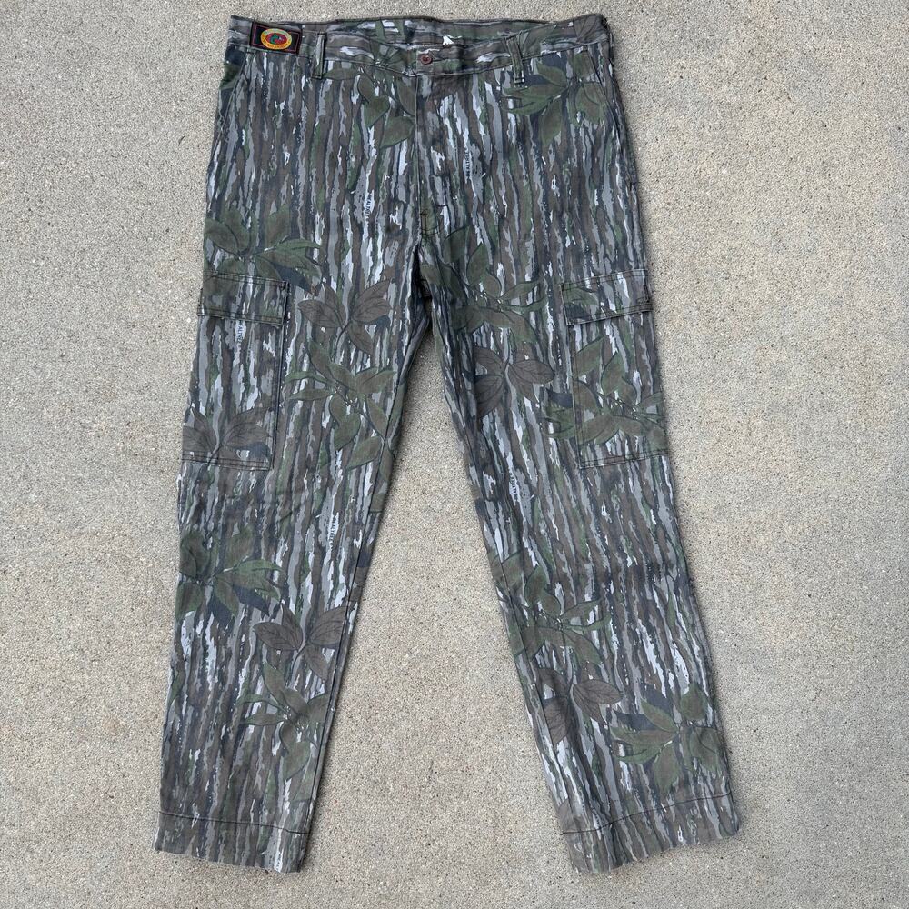 Vintage 80s Blue Bill By Red Head Realtree Tree Bark Camo Cargo Pants 40x32